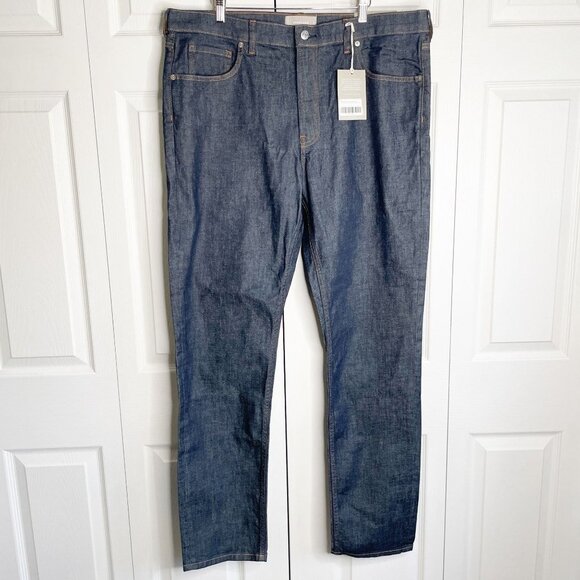 Everlane Slim Dark Wash Blue Cotton Blend Denim Jeans Men's Size 40x34 NWT